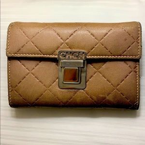 carolina herrera wallet 100% lamb skin